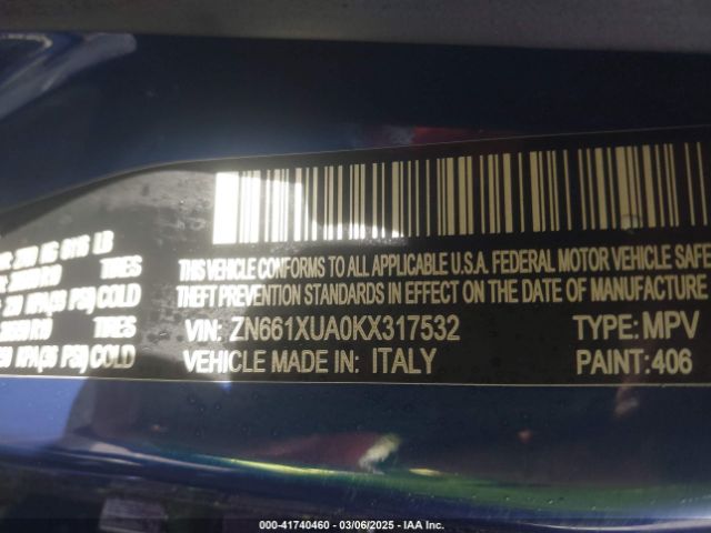 ZN661XUA0KX317532 Maserati Levante