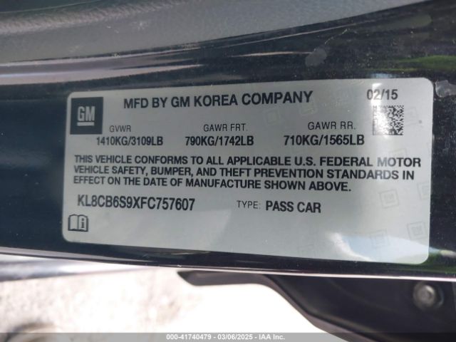 KL8CB6S9XFC757607 Chevrolet Spark Ls Cvt