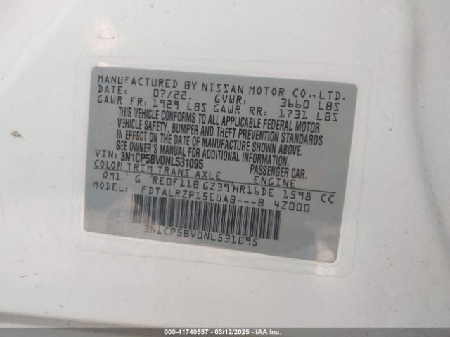 2022 NISSAN KICKS 3N1CP5BV0NL531095 Photo 8