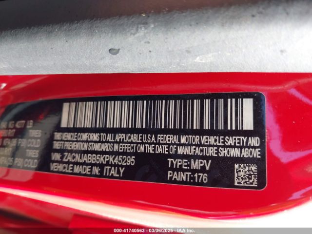 ZACNJABB5KPK45295 Jeep Renegade Latitude Fwd