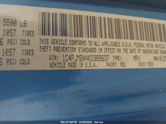 1C4PJMBX4KD389637 Jeep Cherokee Trailhawk 4x4
