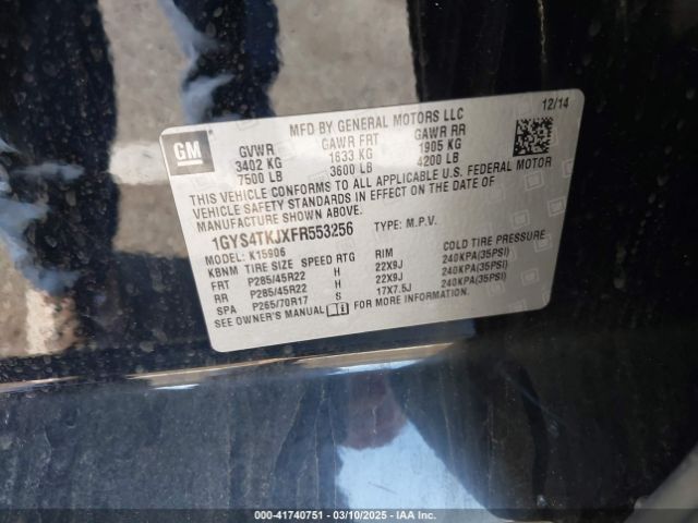 1GYS4TKJXFR553256 Cadillac Escalade Esv Premium