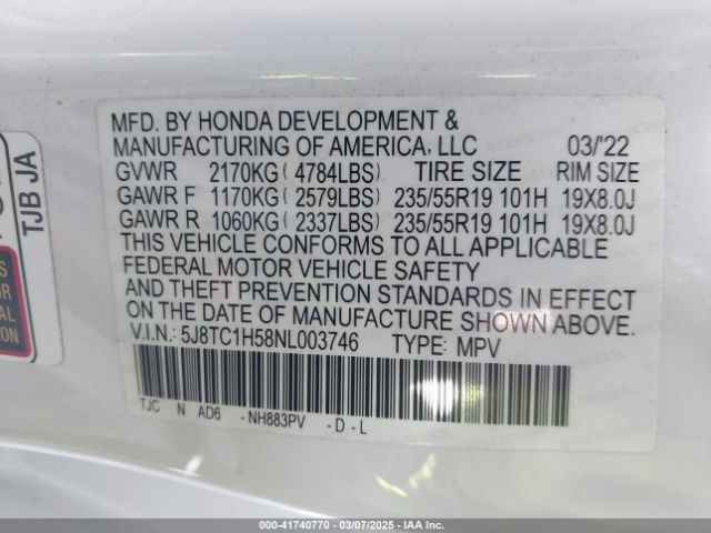 2022 ACURA RDX 5J8TC1H58NL003746 Photo 8