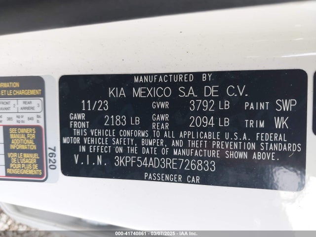 3KPF54AD3RE726833 KIA Forte Gt-line