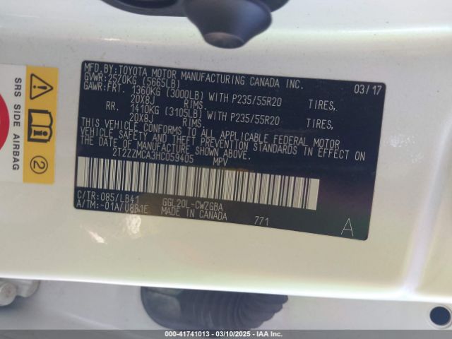 2T2ZZMCA3HC059405 Lexus RX 350