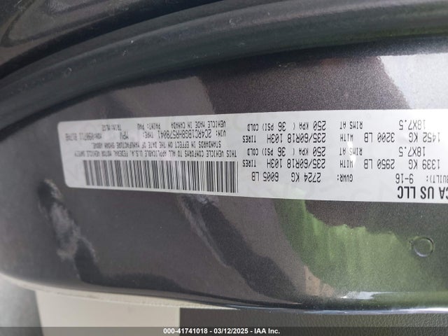 Продажа на аукционе авто 2017 Chrysler Pacifica Touring-l, vin: 2C4RC1BG8HR578041, номер лота: 41741018
