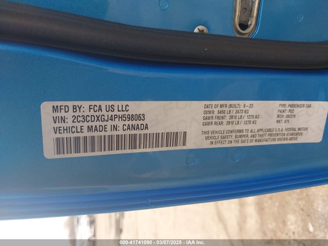 2C3CDXGJ4PH598063 Dodge Charger Scat Pack