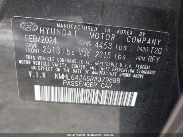KMHL64JA6RA379888 Hyundai SONATA SEL