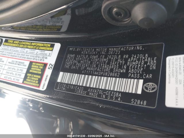 4T1T11AK0PU828662 Toyota CAMRY SE