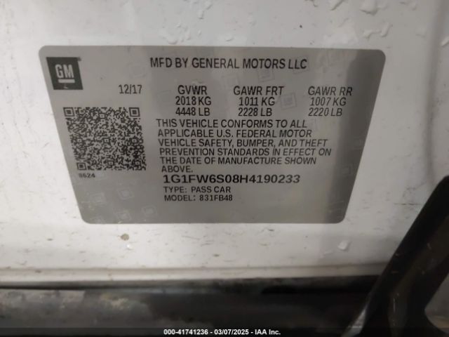2017 CHEVROLET BOLT EV 1G1FW6S08H4190233 Photo 8