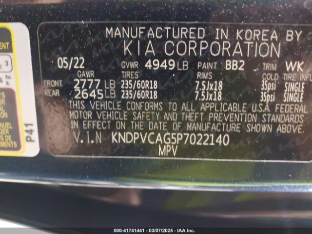 KNDPVCAG5P7022140 KIA Sportage Hybrid Ex