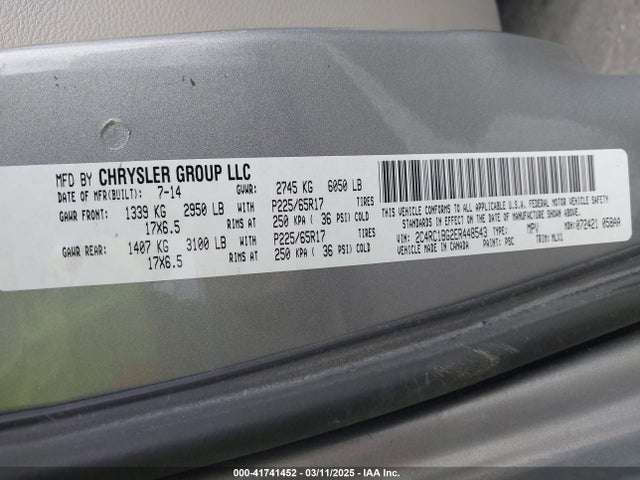 2C4RC1BG2ER448543 Chrysler 2014