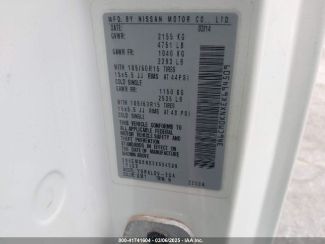 3N6CM0KNXEK694509 Nissan Nv200 S
