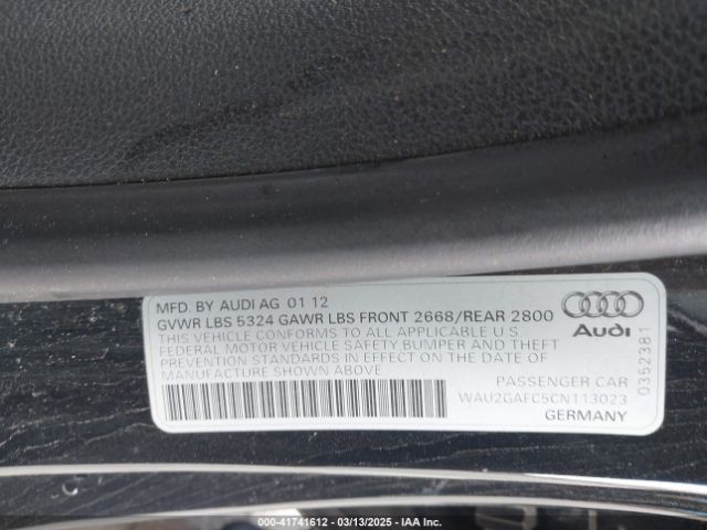 2012 AUDI A7 WAU2GAFC5CN113023 Photo 8