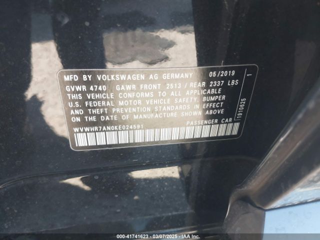 2019 VOLKSWAGEN ARTEON WVWHR7AN0KE024591 Photo 8