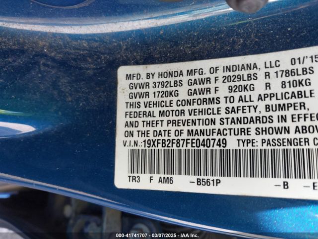 19XFB2F87FE040749 Honda CIVIC EX