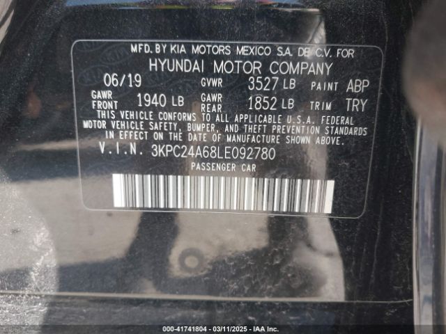 2020 HYUNDAI ACCENT 3KPC24A68LE092780 Photo 8