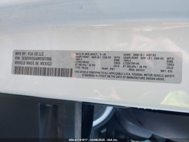 3C6ERVDG4ME507066 RAM Promaster 2500 High Roof 159 Wb