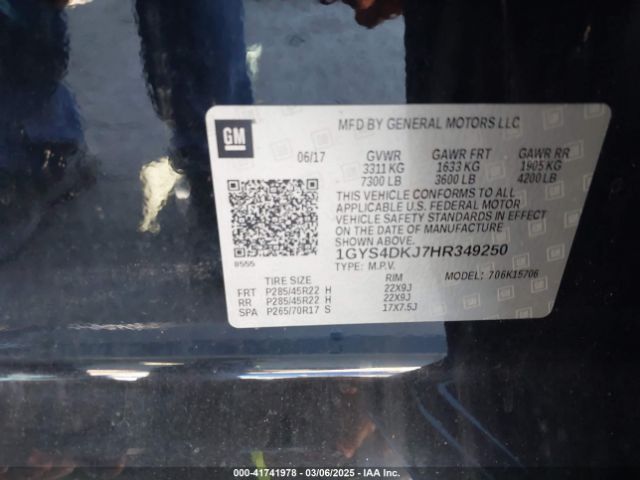 1GYS4DKJ7HR349250 Cadillac Escalade Platinum