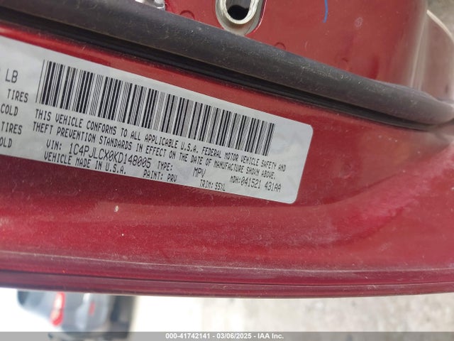 1C4PJLCX0KD148005 Jeep Cherokee Latitude Fwd