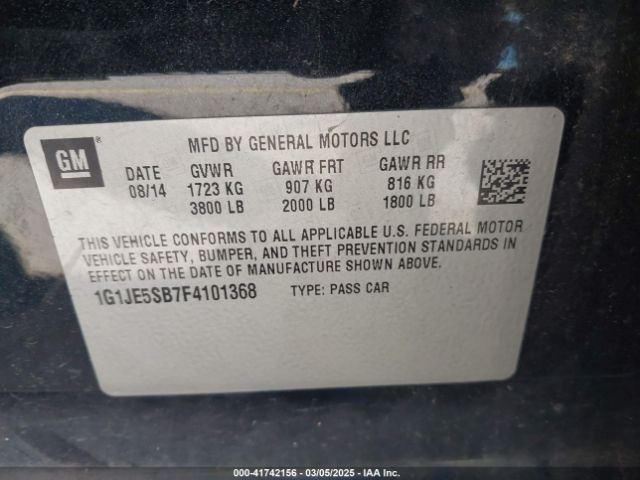 1G1JE5SB7F4101368 Chevrolet Sonic Ltz Auto