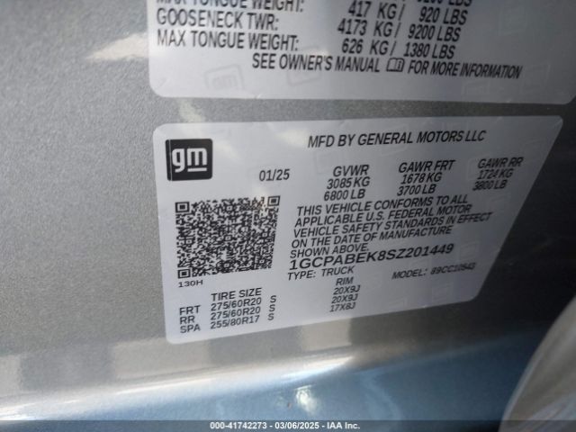 1GCPABEK8SZ201449 Chevrolet Silverado 1500 2wd  Short Bed Custom