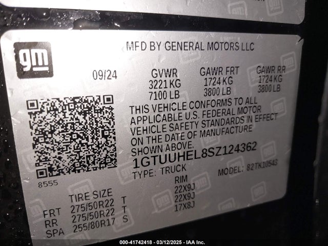 1GTUUHEL8SZ124362 GMC Sierra 1500 4wd  Short Box Denali Ultimate