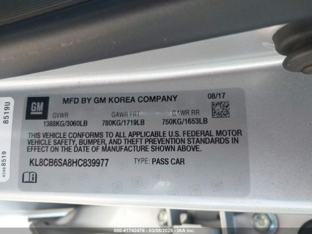 KL8CB6SA8HC839977 Chevrolet Spark Ls Cvt