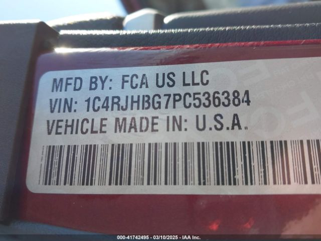 1C4RJHBG7PC536384 Jeep Grand Cherokee Limited 4x4