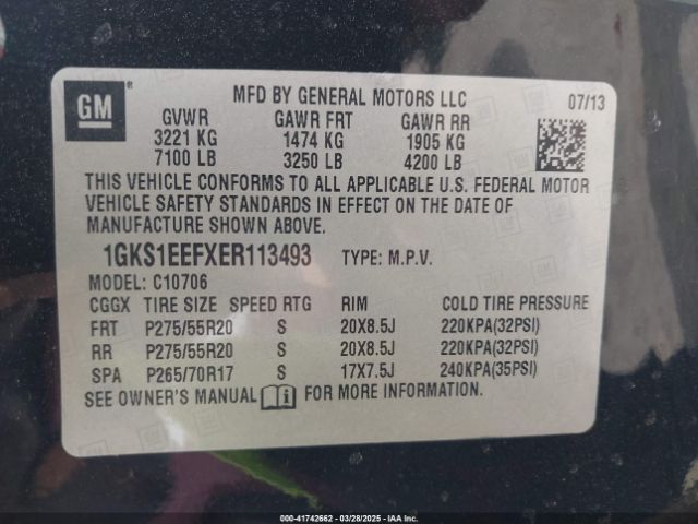 1GKS1EEFXER113493 GMC YUKON DENALI