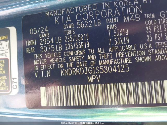 KNDRKDJG1S5304125 KIA Sorento Hybrid Sx Prestige