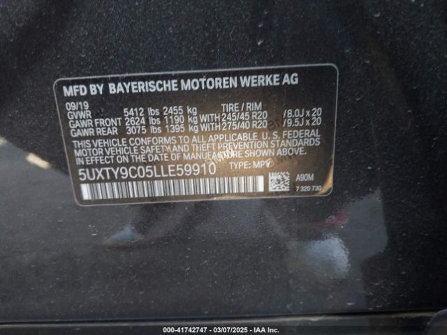 5UXTY9C05LLE59910 BMW X3 M40i