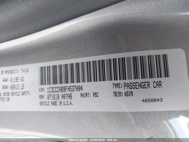 Chrysler 200 Limited 2015 1C3CCCAB9FN537004 Image 9