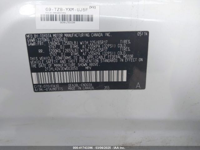2014 TOYOTA RAV4 EV 2T3YL4DV3EW003050 Photo 8