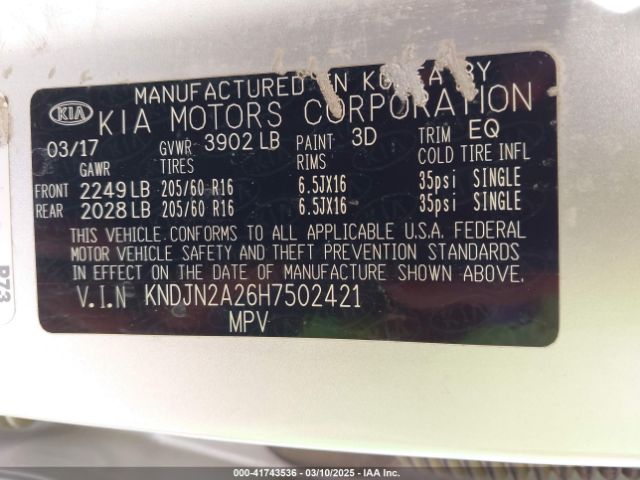 KNDJN2A26H7502421 KIA Soul