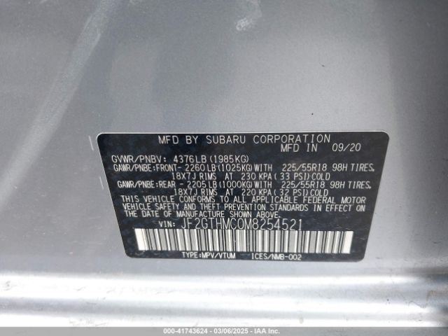 JF2GTHMC0M8254521 Subaru Crosstrek Limited