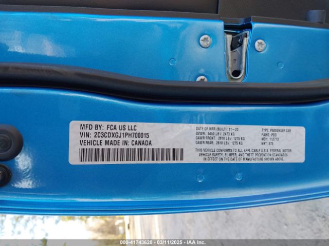 2C3CDXGJ1PH700015 Dodge Charger Scat Pack