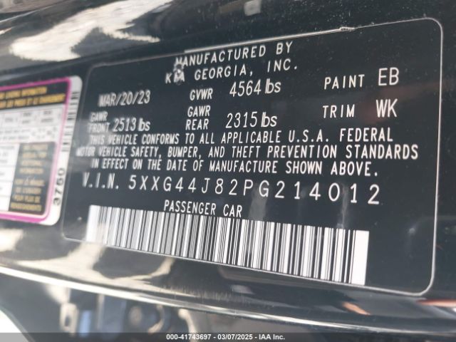 5XXG44J82PG214012 KIA K5 Gt