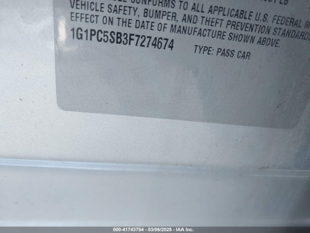 Chevrolet Cruze 1lt Auto 2015 1G1PC5SB3F7274674 Image 9