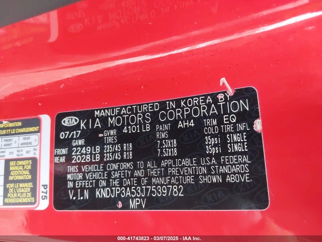 KNDJP3A53J7539782 KIA SOUL +