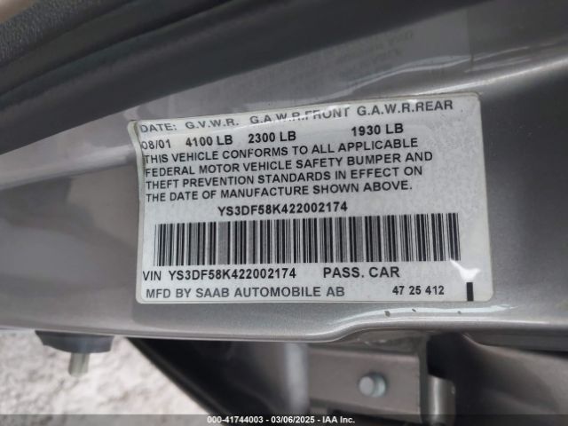 2002 SAAB 9-3 YS3DF58K422002174 Photo 8