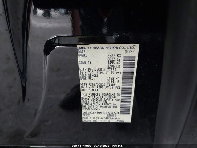 Nissan Frontier S 4x4 2022 1N6ED1EK3NN655058 Image 9