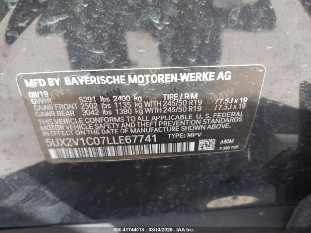 5UX2V1C07LLE67741 BMW X4 Xdrive30i