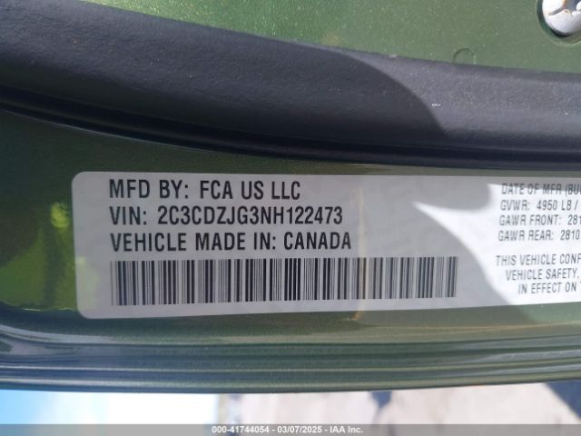 2C3CDZJG3NH122473 Dodge Challenger Gt