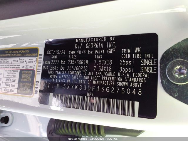 5XYK33DF1SG275048 KIA Sportage Ex