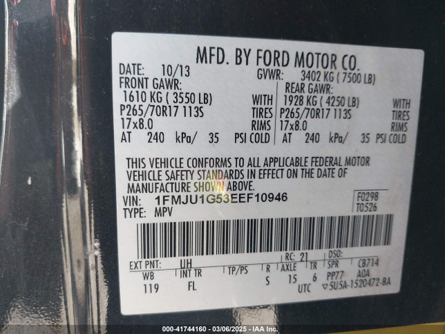 1FMJU1G53EEF10946 Ford Expedition Xl