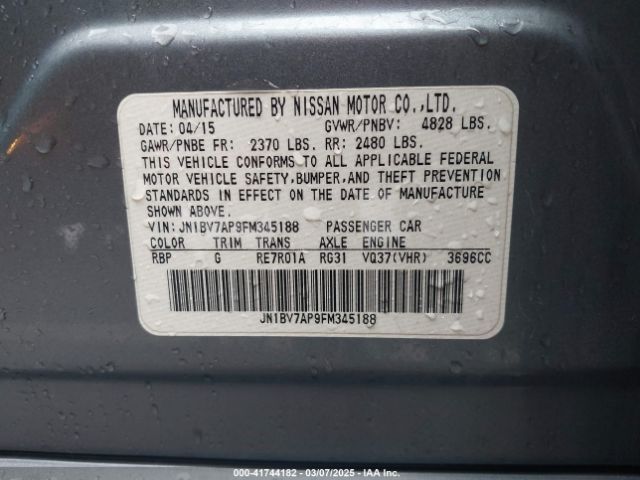 JN1BV7AP9FM345188 Infiniti Q50 Premium