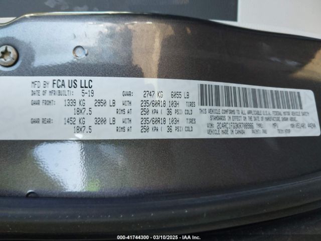 2C4RC1FG3KR708986 Chrysler Pacifica Touring Plus