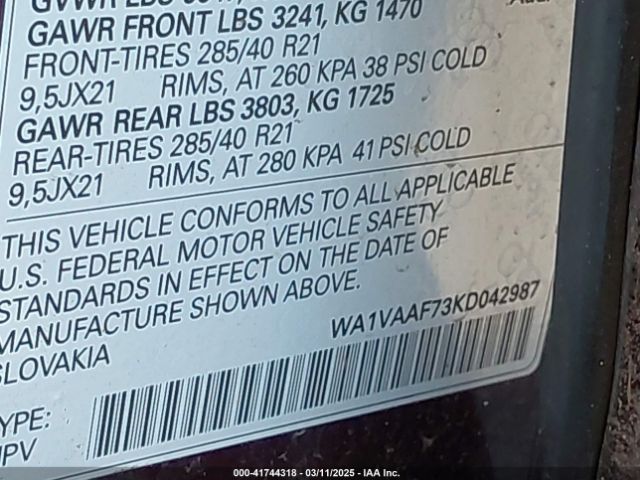 2019 AUDI Q7 WA1VAAF73KD042987 Photo 8