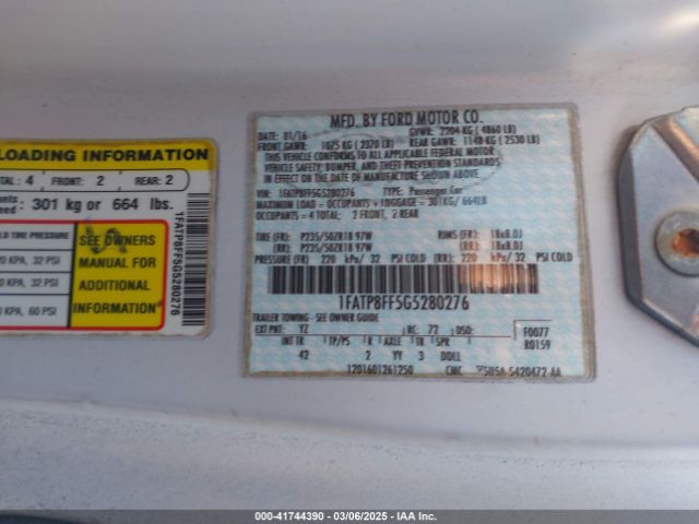 1FATP8FF5G5280276 Ford Mustang Gt Premium